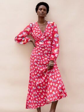 Ro&Zo Pink Carnation Ditsy Print Tie Back Dress Size 14